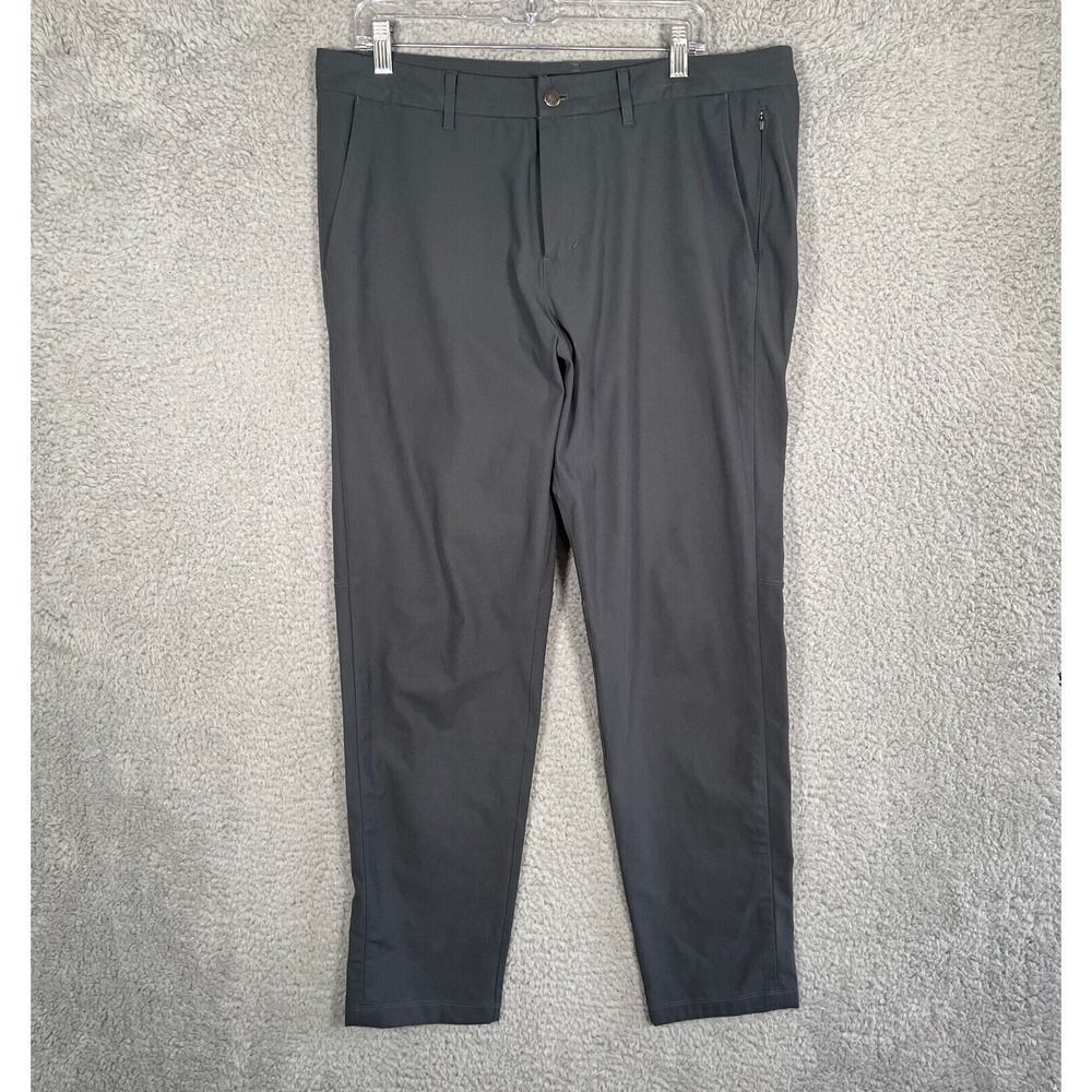 Lululemon Commission Pants Men 36 x 31 Grey Slim Tapered Technical Chinos
